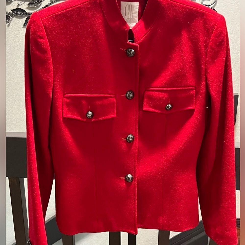 EUC 100 💯% Wool Women's Red Jacket Size 6 #MC053